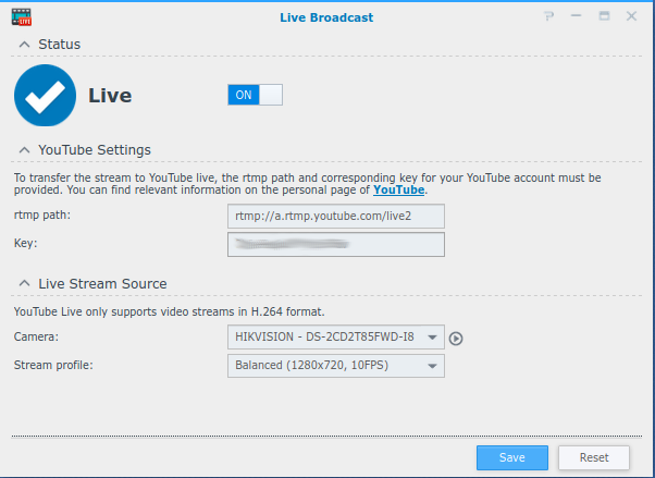 Syno liveboradcast