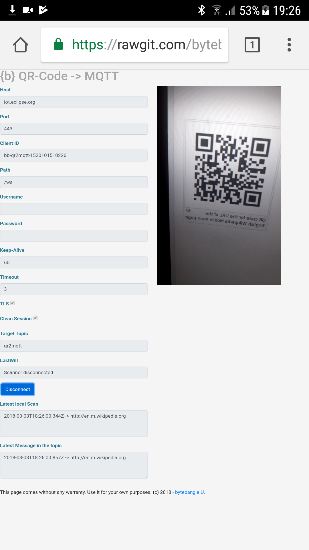Screenshot qr2mqtt